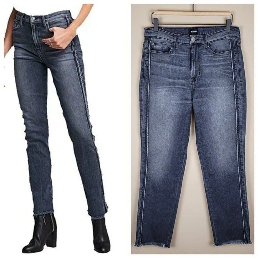 Hudson Size 29 Custom Zoeey Jeans Straight Leg Slim High Rise Ankle Leth Gray